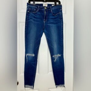 Frame‎ Denim Blue Le Skinny de Jeanne with Distressed Details - size 31
